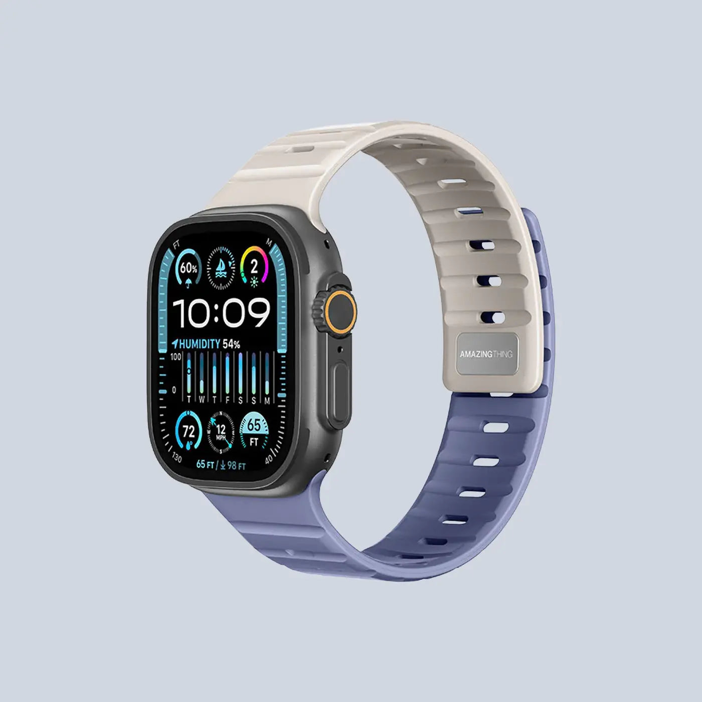 AmazingThing Apple Watch Strap 49 46 45 SilqLock-Starlight Blue product photo