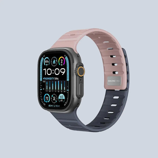 AmazingThing Apple Watch Strap 49 46 45 SilqLock-Grey Pink