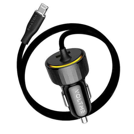 Voltme Cazo Car Charger 1 Port USB with Built in Cable Lightning 27W
