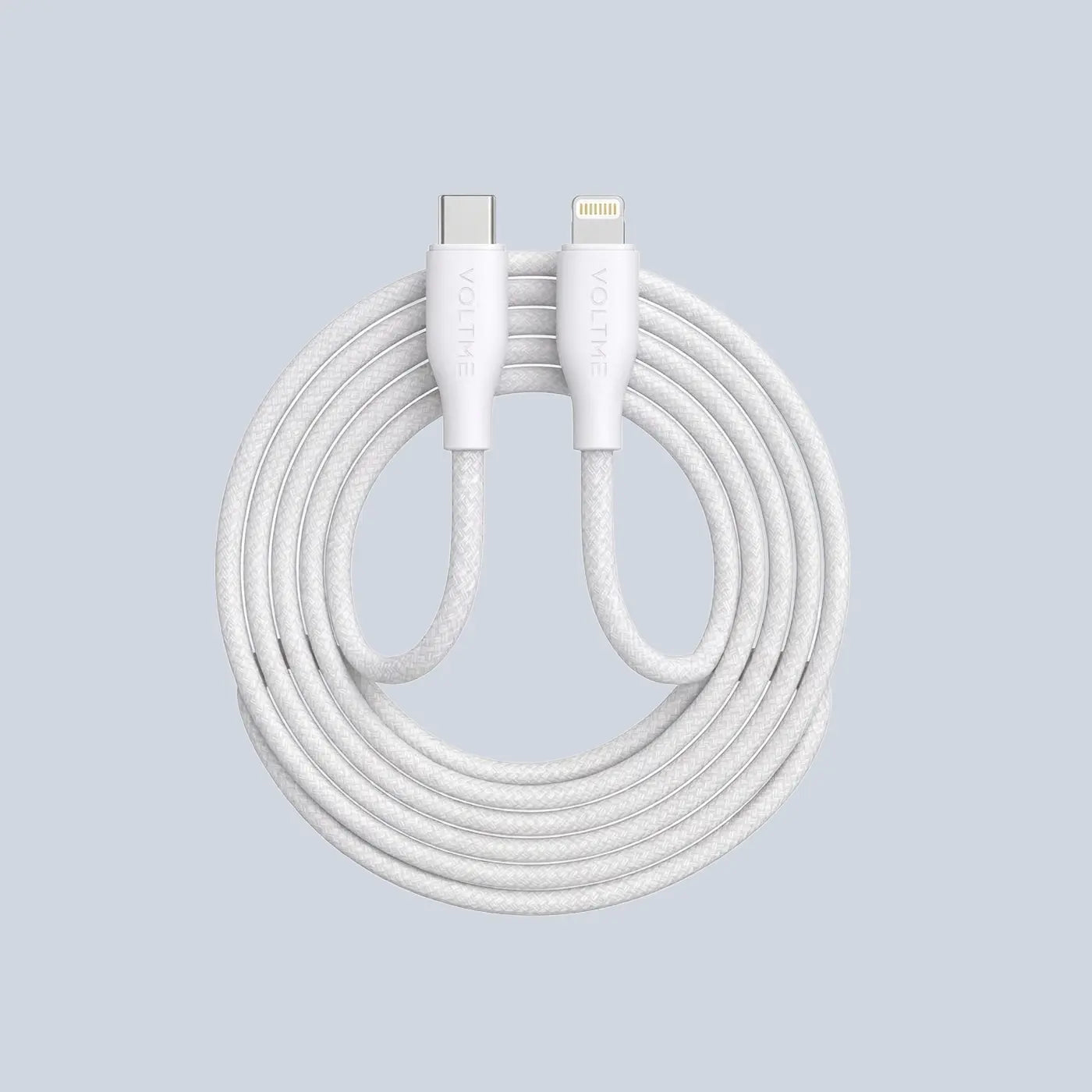 Voltme USB Type C to Lightning PowerLink Rugg Fast Charge Cable 3A 30W- White