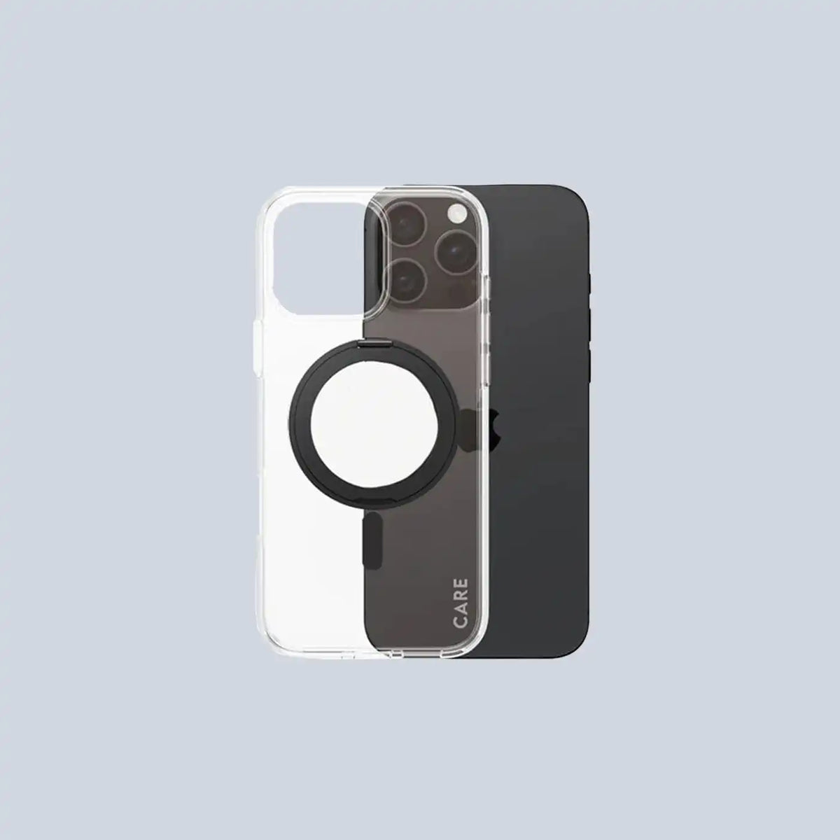 ⁦PanzerGlass CARE Feature Case⁩ شفاف مع حامل أسود و⁦MagSafe⁩ لآيفون ⁦16⁩ برو ماكس