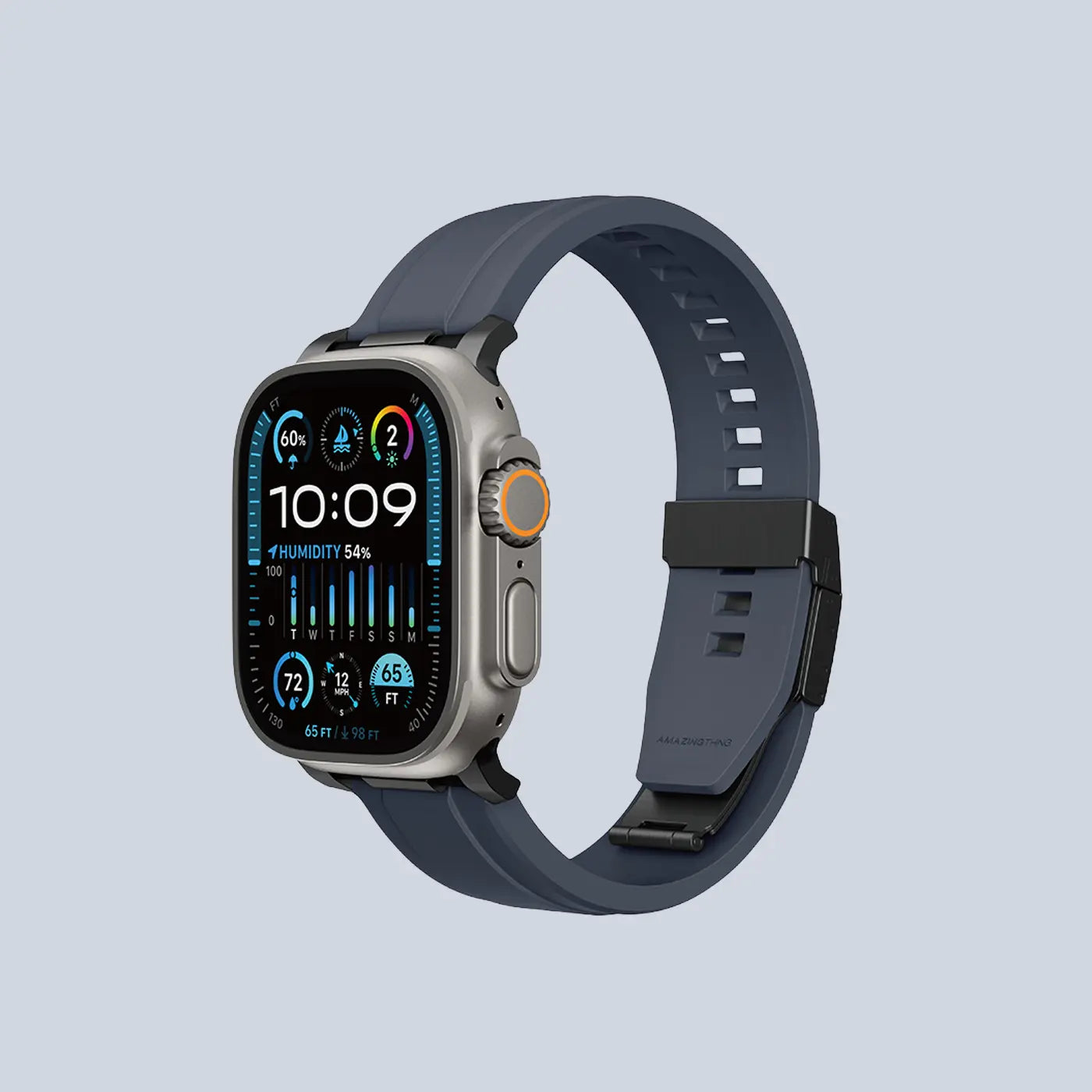 AmazingThing Apple Watch Series 10 Titan Chrono Strap -Blue product photo