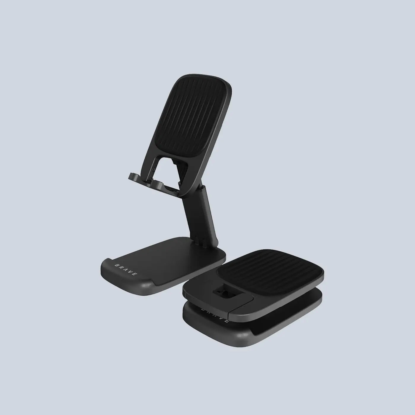 BRAVE 2-in-1 Foldable Adjustable Phone & Tablet Stand for Desk - Black product photo