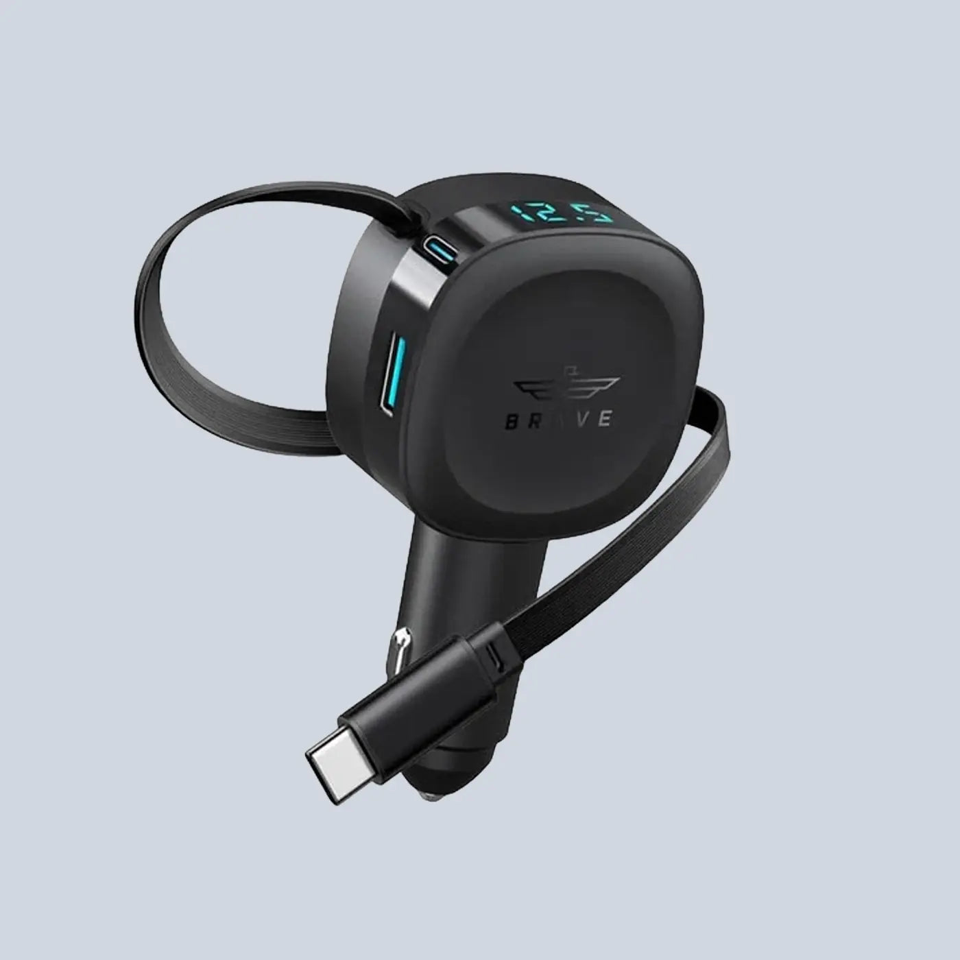 Brave 60W Dual Port Car Charger with TYPE-C CABLE product photo