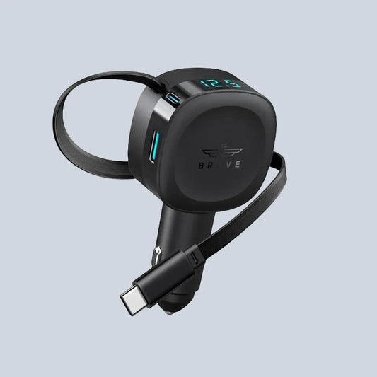 Brave 60W Dual Port Car Charger with TYPE-C CABLE product photo