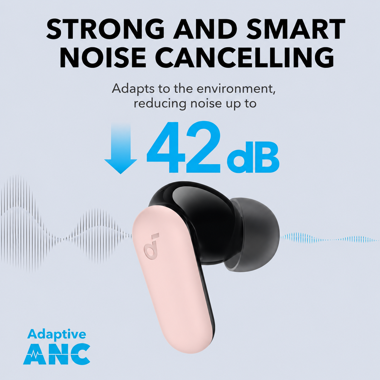 Soundcore R50i NC True Wireless Noise Cancelling Earbuds – Pink