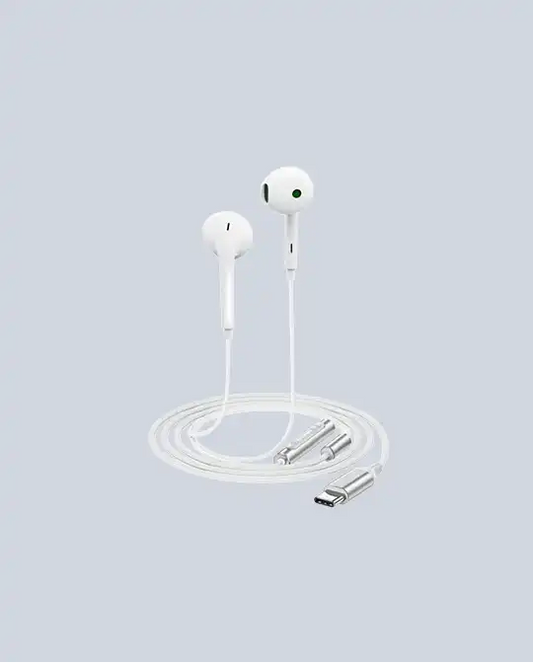 Acefast L7 USB-C Semi-Inner-ear Wired Headphones - White product photo