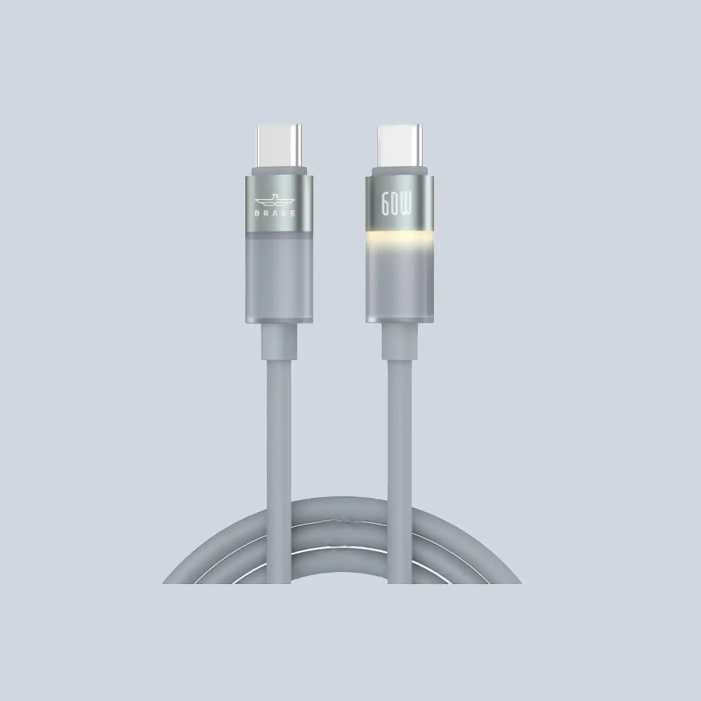 Brave BDC-51 FlexCharge Pro 60W Type-C to Type-C Cable Fast Charging 1M - Grey