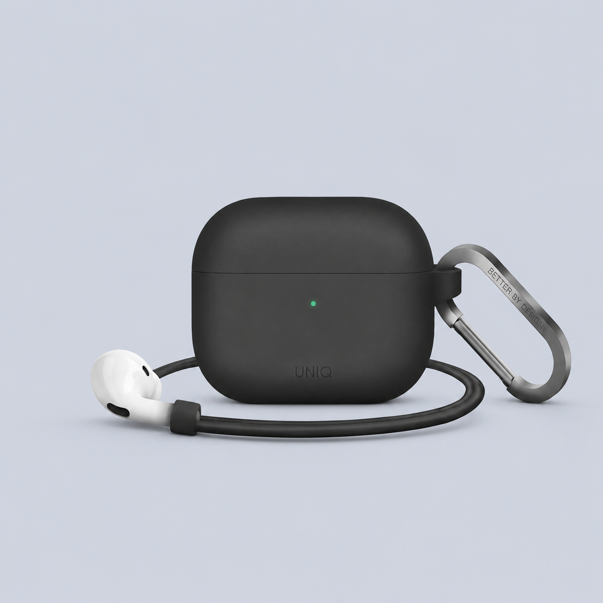 ⁦Uniq Airpods 3RD Gen Silicone Hang Case -⁩ أسود
