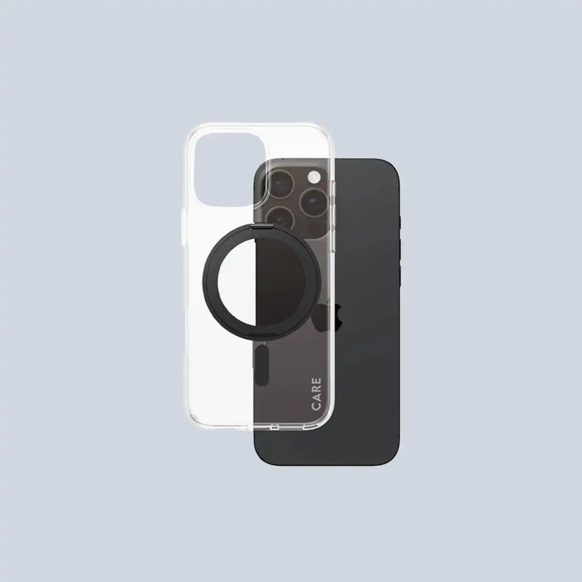 ⁦PanzerGlass CARE Feature Case⁩ شفاف مع حامل أسود و⁦MagSafe⁩ لآيفون ⁦16⁩ برو ماكس