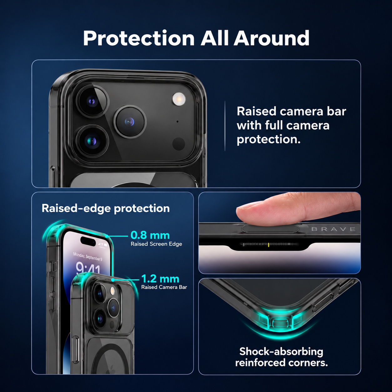 Brave Guard iPhone 18 Pro Protective Case with MagSafe - Black