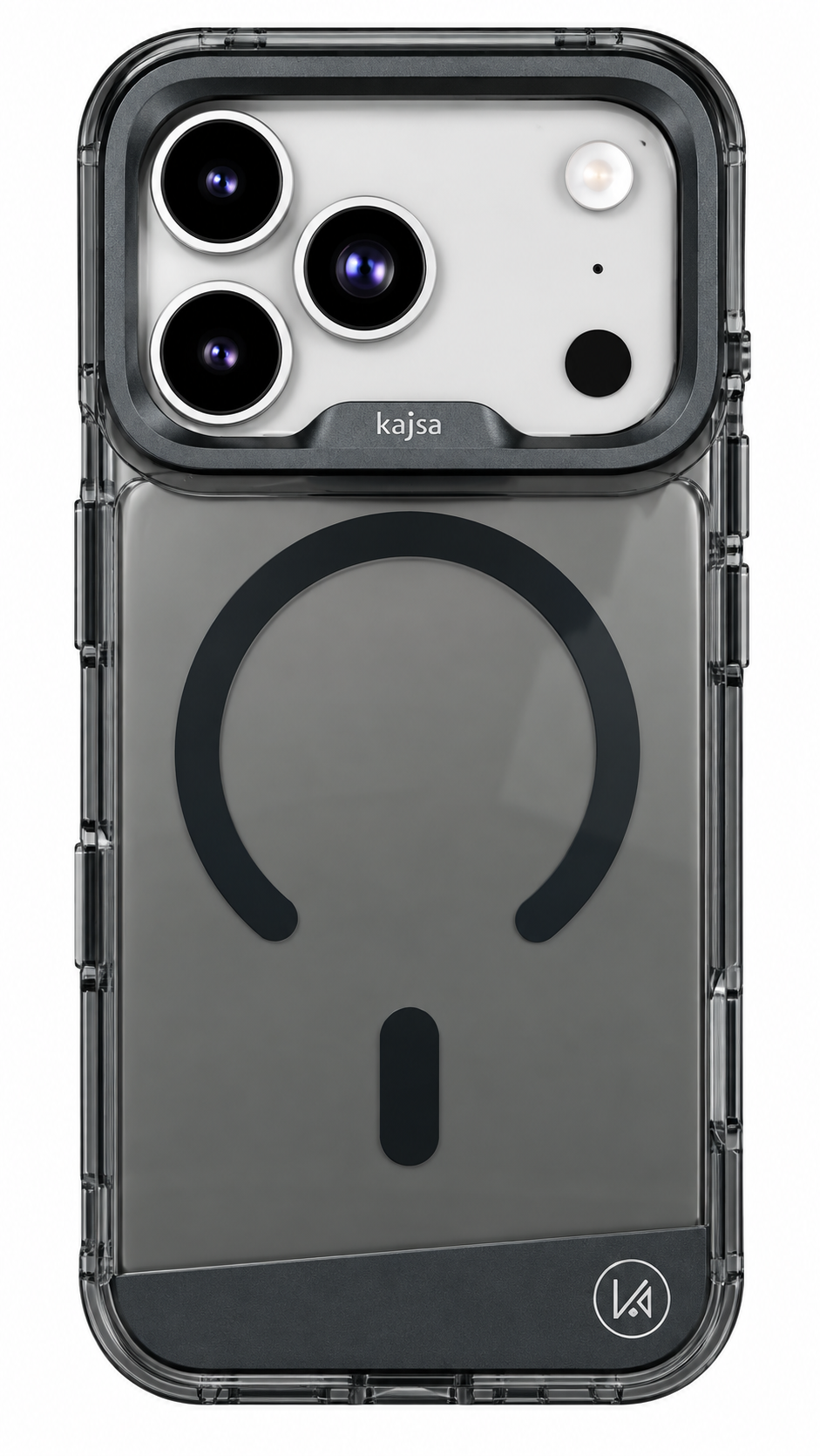غطاء خلفي من كاجسا لهاتف ⁦iPhone 18/17 Pro⁩ مصنوع من الجلد الصناعي - حلقة