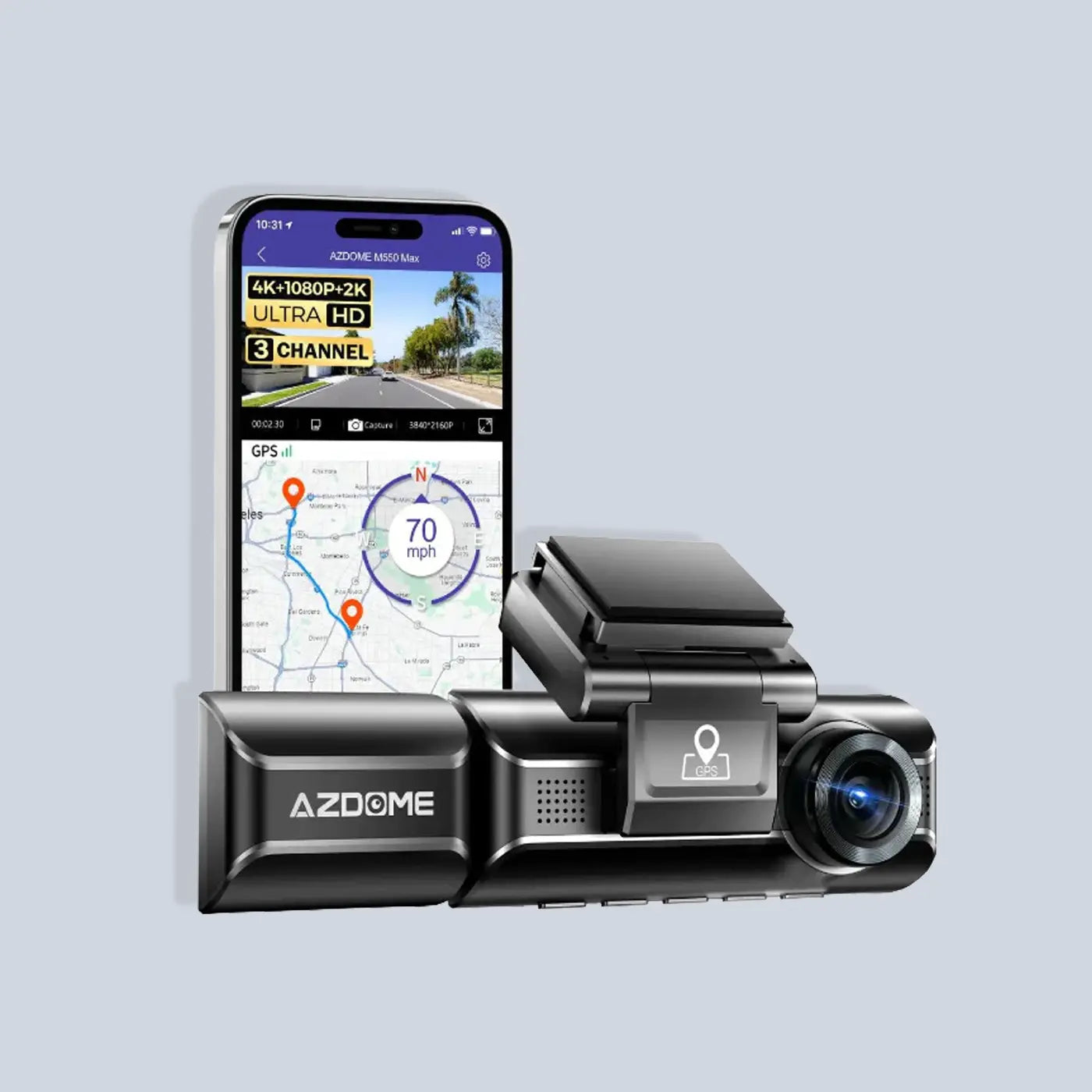 AZDome M550 Max 3 Channel Dash Cam