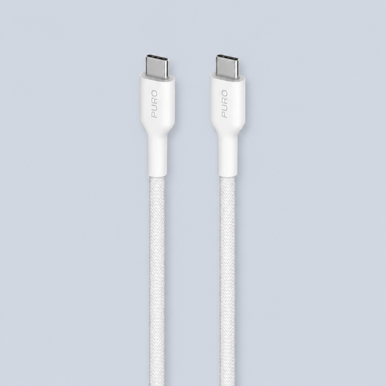Puro Fabric Cable From USB-C To USB-C 1.2m - White
