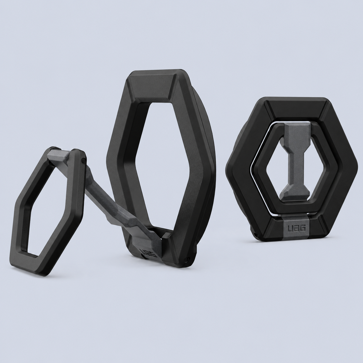 ⁦UAG Magnetic Phone Ring Stand⁩ باللون الأسود/الفضي