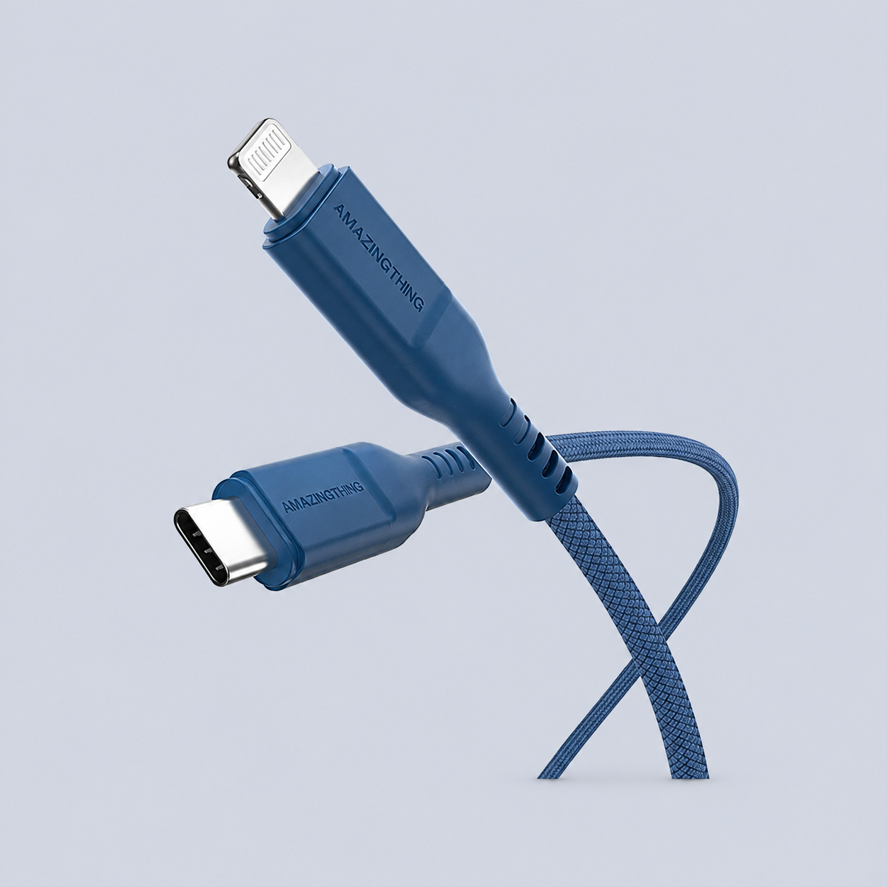 شاحن ⁦AmazingThing Thunder PRO Lightning⁩ إلى ⁦USB-C PD 30W⁩ بطول ⁦1.1⁩ متر - أزرق