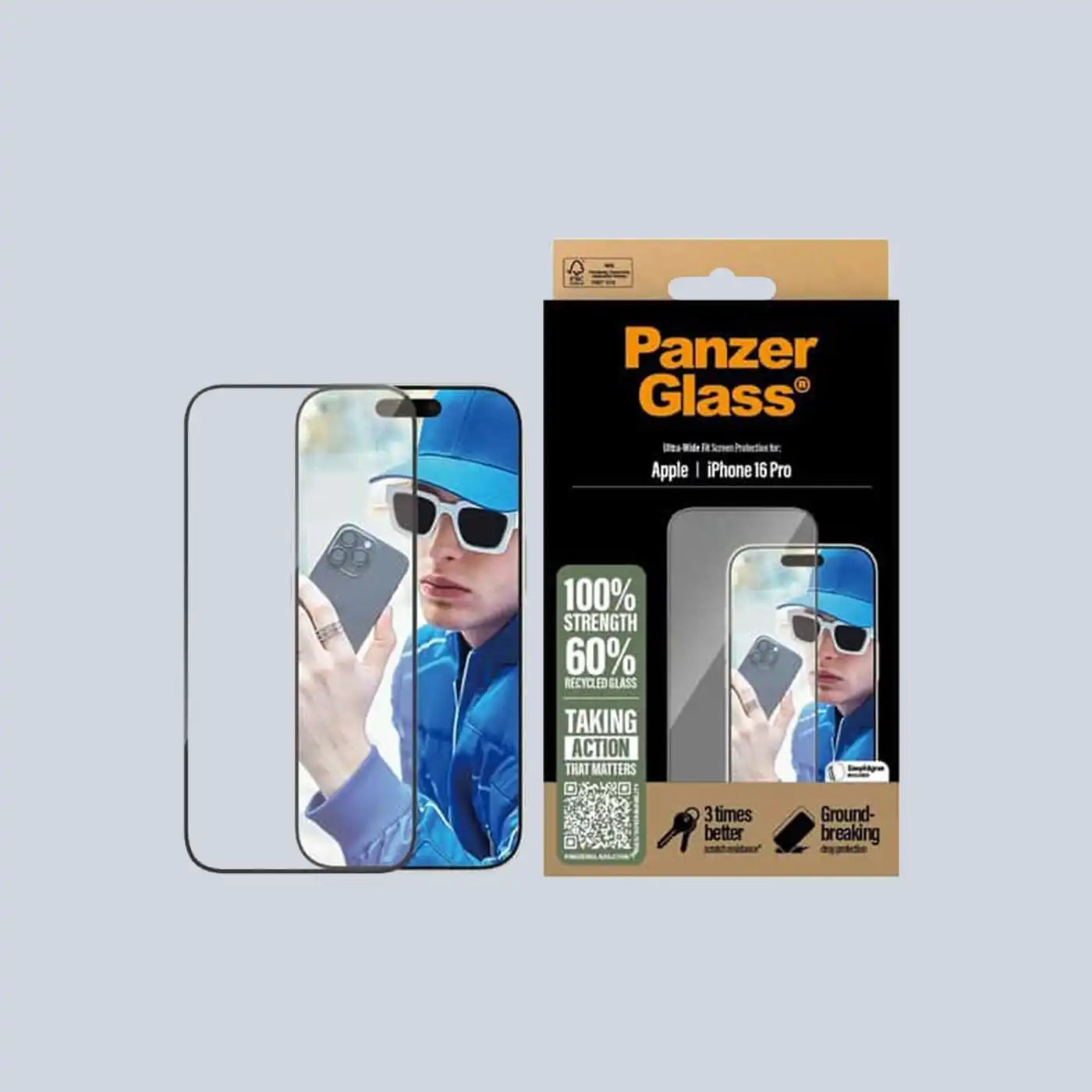PanzerGlass®  iPhone 16 Pro Screen Protector | Ultra-Wide Fit
