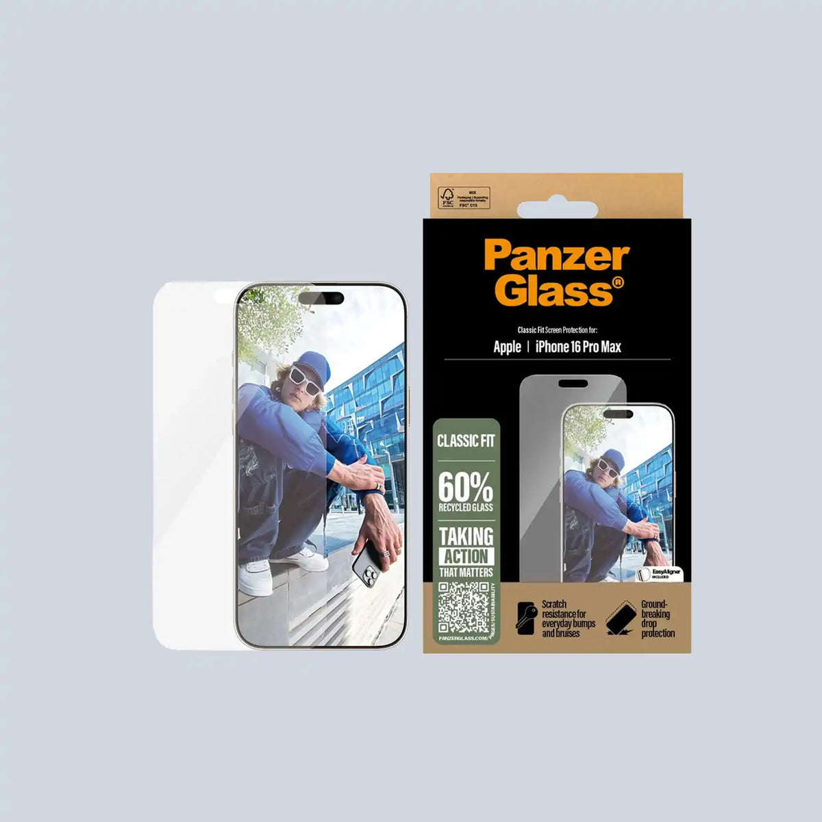 PanzerGlass iPhone 16 Pro Max  Classic Fit Tempered Glass Screen Protector