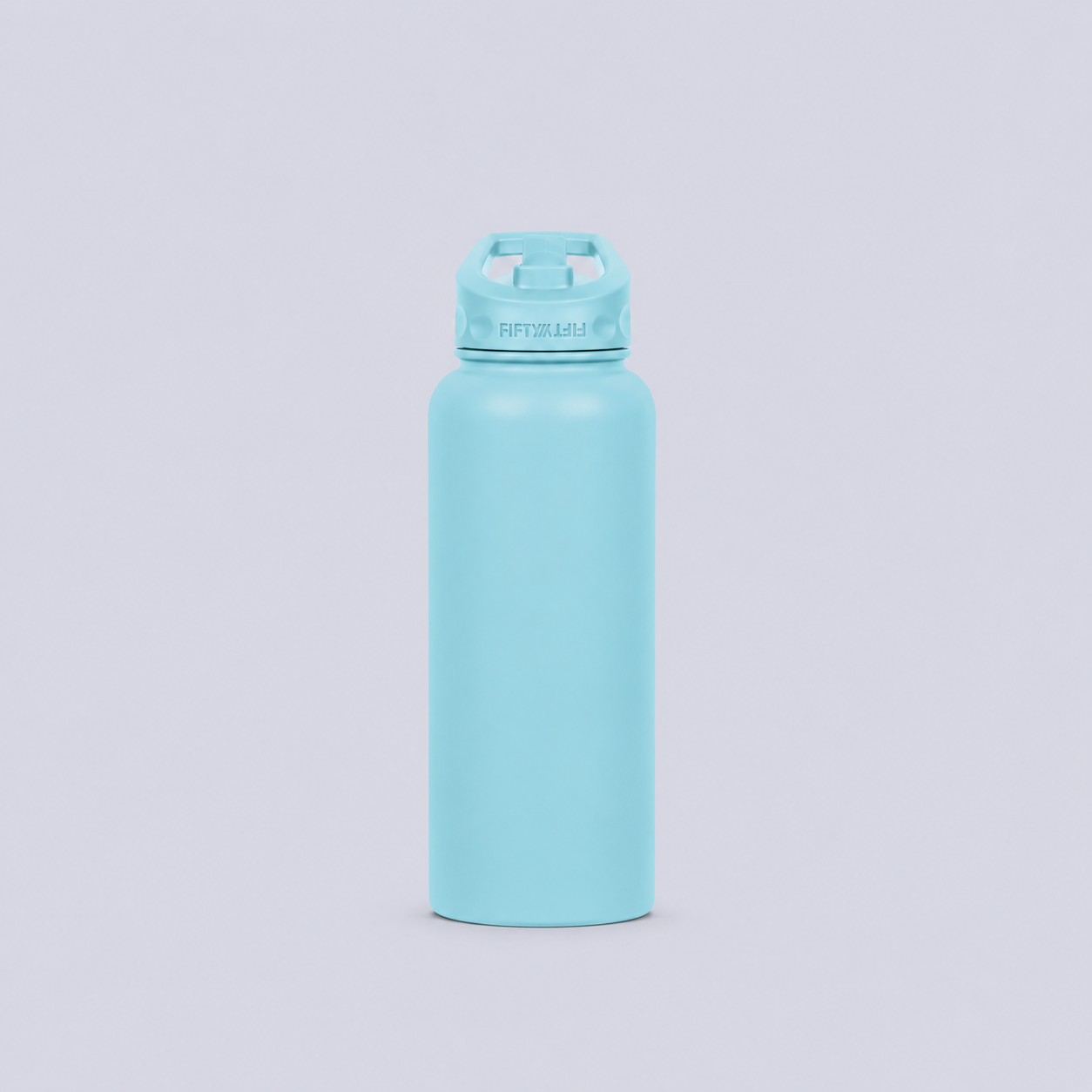 FIFTY-FIFTY 34 onzas - Botella de aguamarina con popote - Blue product photo