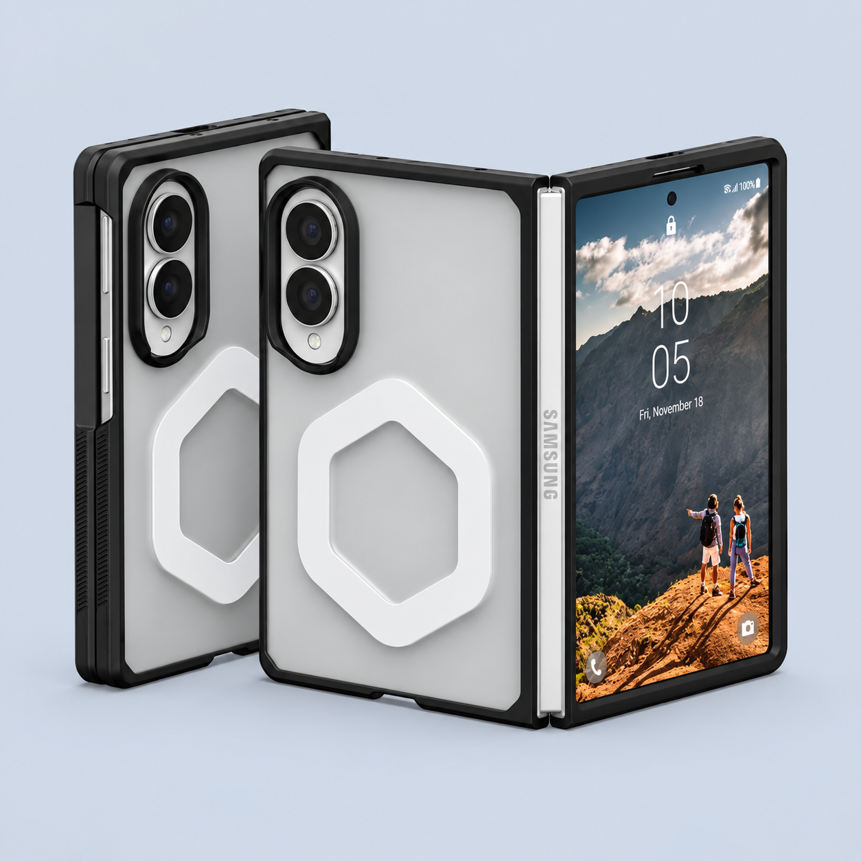 UAG Mouve Case for Samsung Galaxy Z Fold8  Magnetic - Frosted Clear / Black
