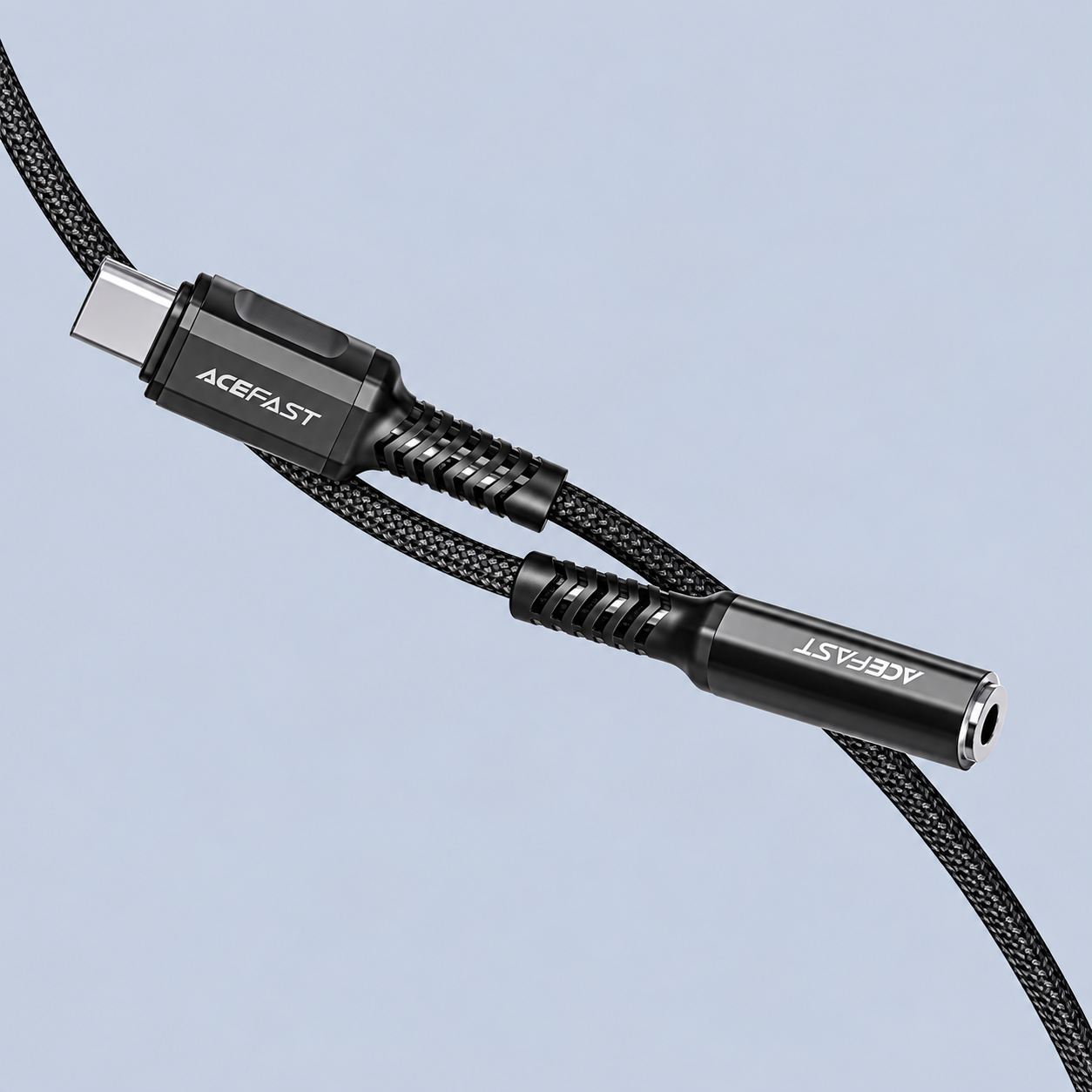 محول ⁦Acefast C1-07 USB-C⁩ إلى ميني جاك ⁦3.5⁩ مم ⁦18⁩ سم (أسود)