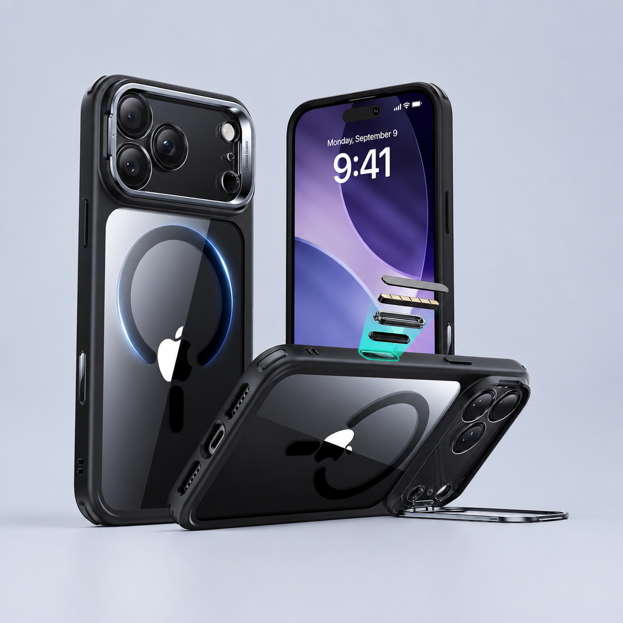 ⁦ESR HaloLock Classic Hybrid Magnetic Case⁩ لـ ⁦iPhone 17 Pro - Clear Black⁩