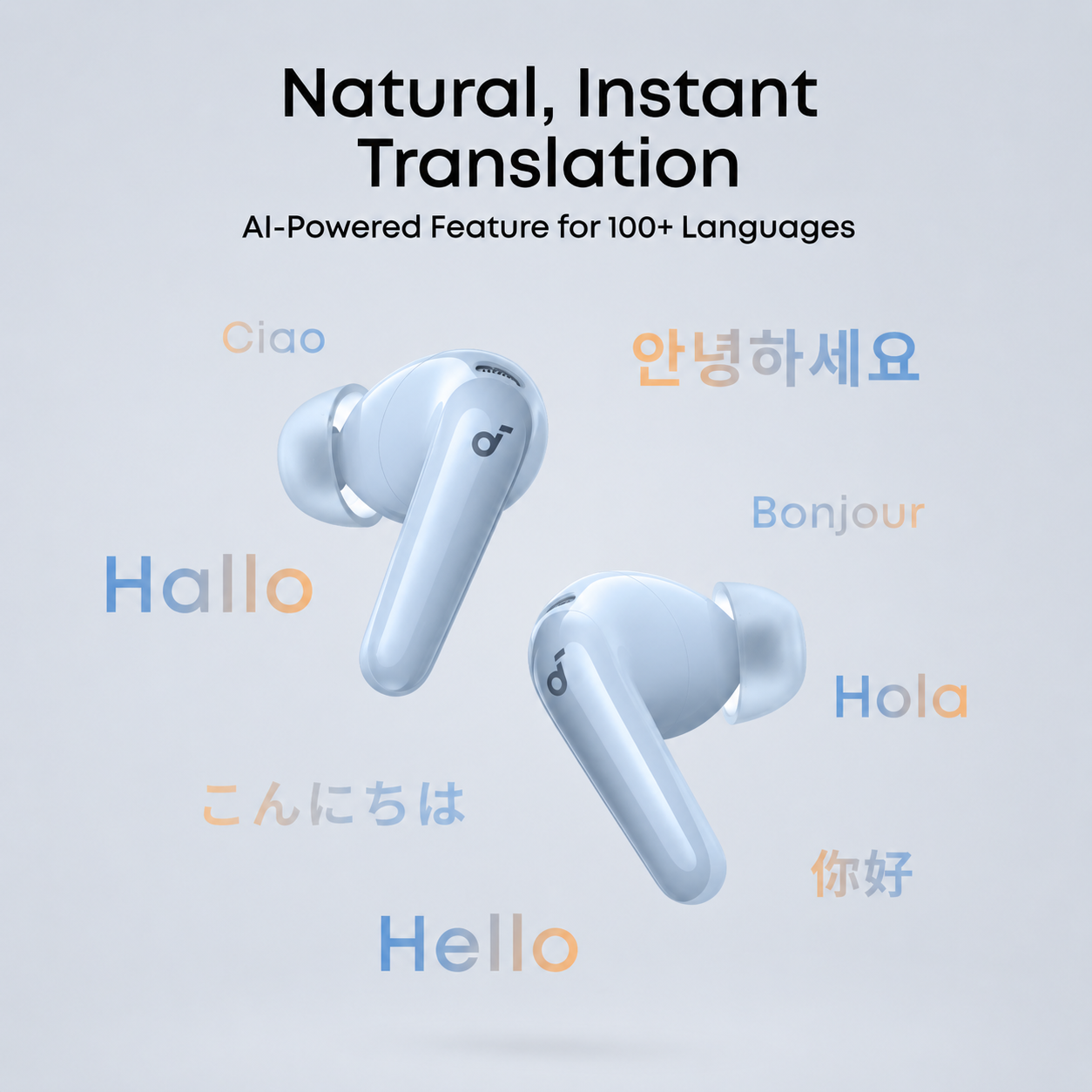 ⁦Soundcore R60i NC⁩ سماعات أذن لاسلكية بتقنية إلغاء الضوضاء – زرقاء