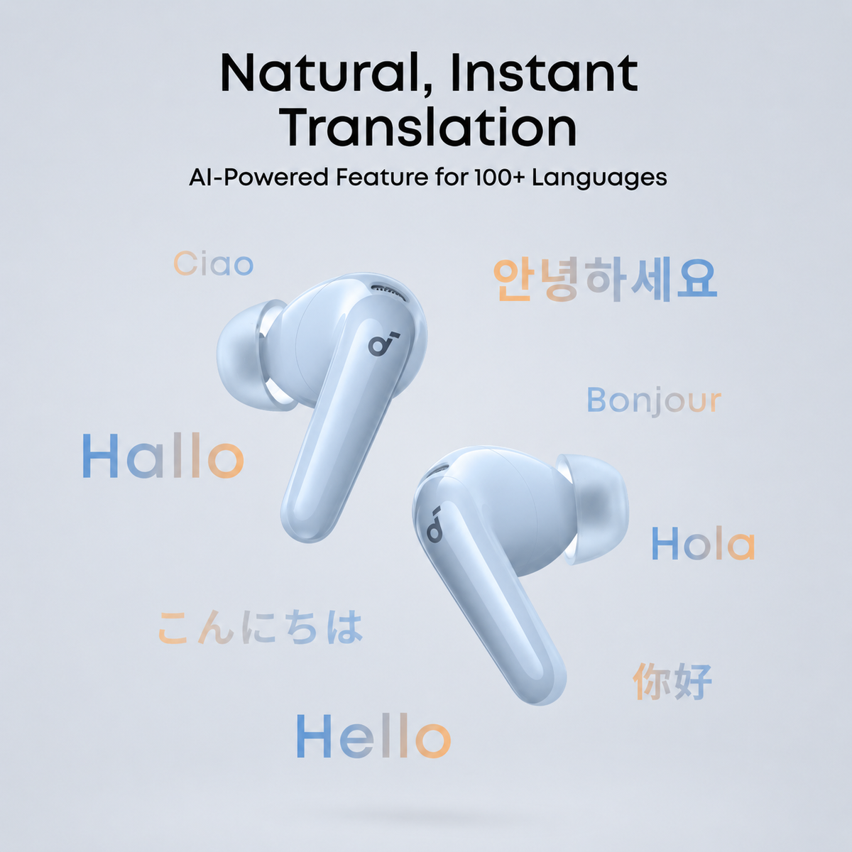 ⁦Soundcore R60i NC⁩ سماعات أذن لاسلكية بتقنية إلغاء الضوضاء – زرقاء