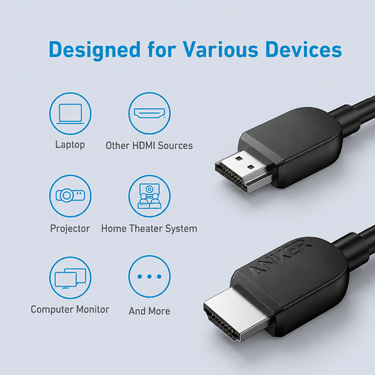 كابل أنكر ⁦HDMI 2.1 (1.8⁩م) ⁦8K -⁩ أسود