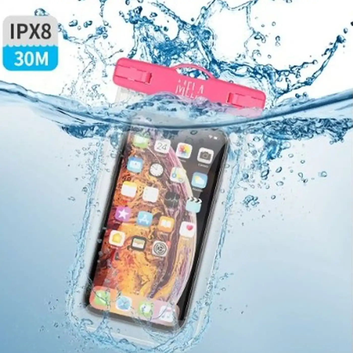 ⁦Mela Universal Smartphone Waterproof Case (Pink)⁩