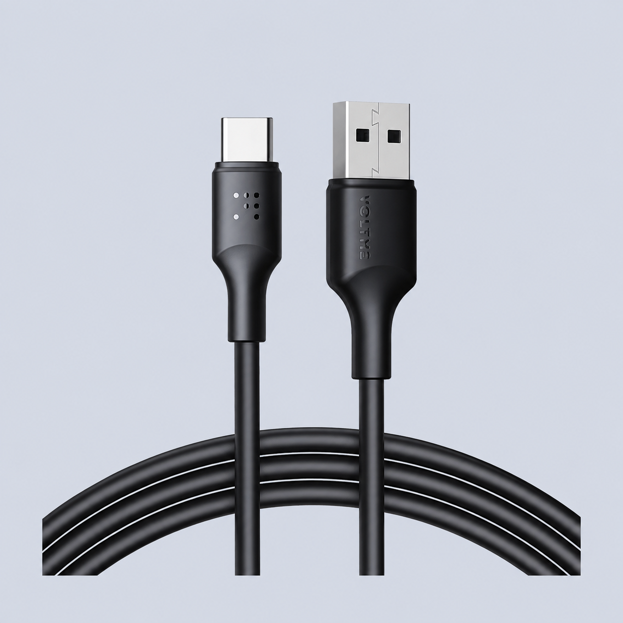 ⁦Voltme Powerlink EDC Series USB-A to Type-C Cable 60W 2M - Black⁩