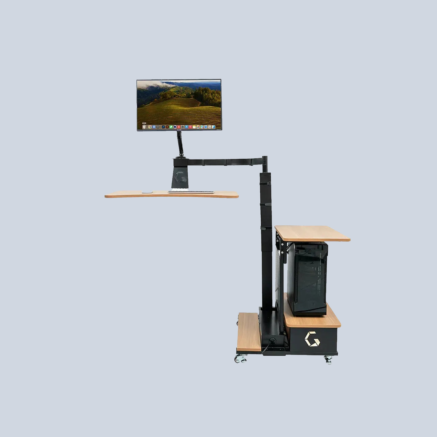 Ingrem Right Rudder Adjustable Height Standing Desk with Monitor Arm product photo