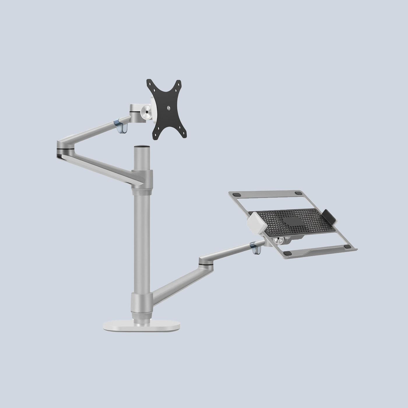 Gamvity OLL-3L Aluminum 2 in 1 Stand 17" - 27" Each Arm upto 6 KG - Silver product photo