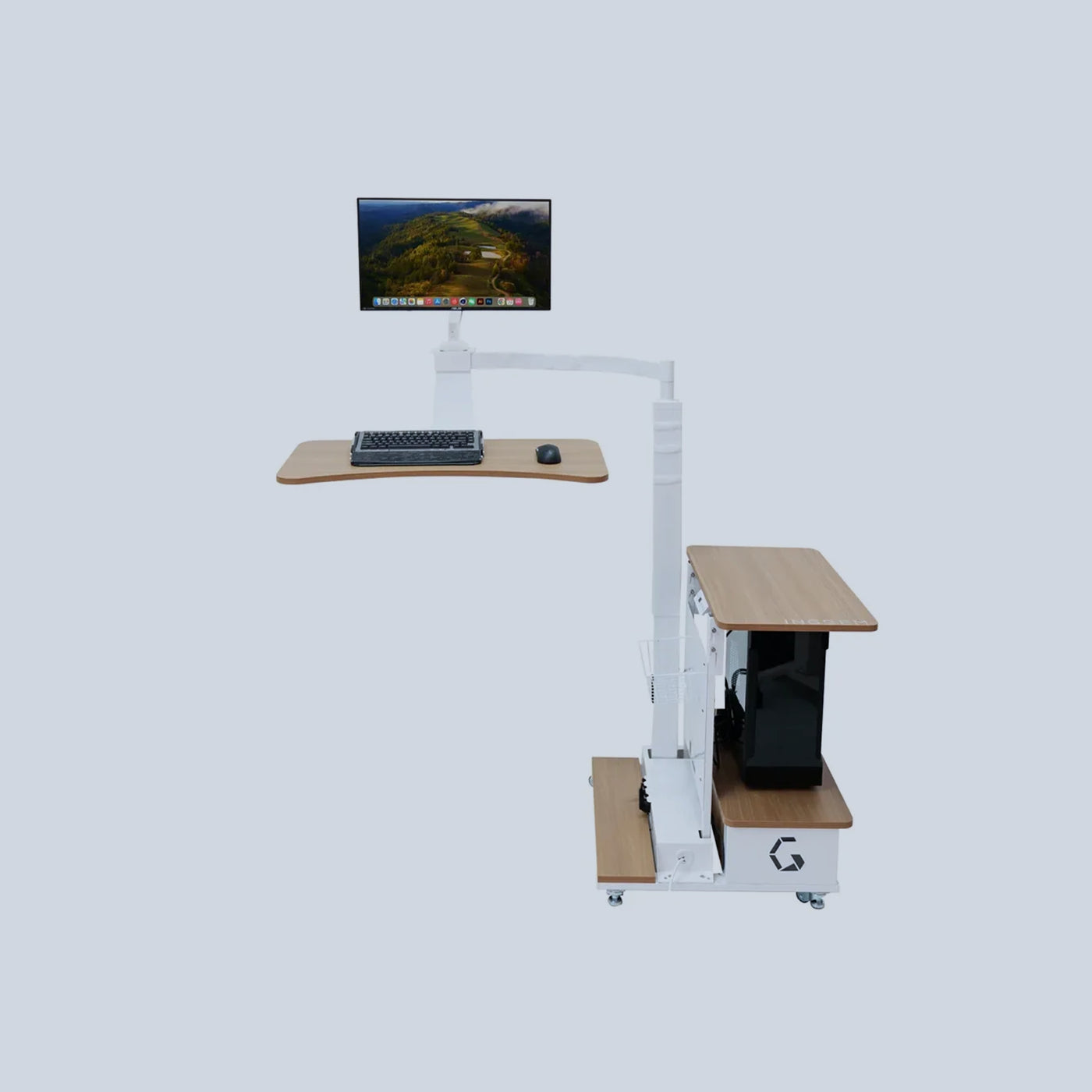 Ingrem Floating Table - Wood Grain White Right Rudder product photo