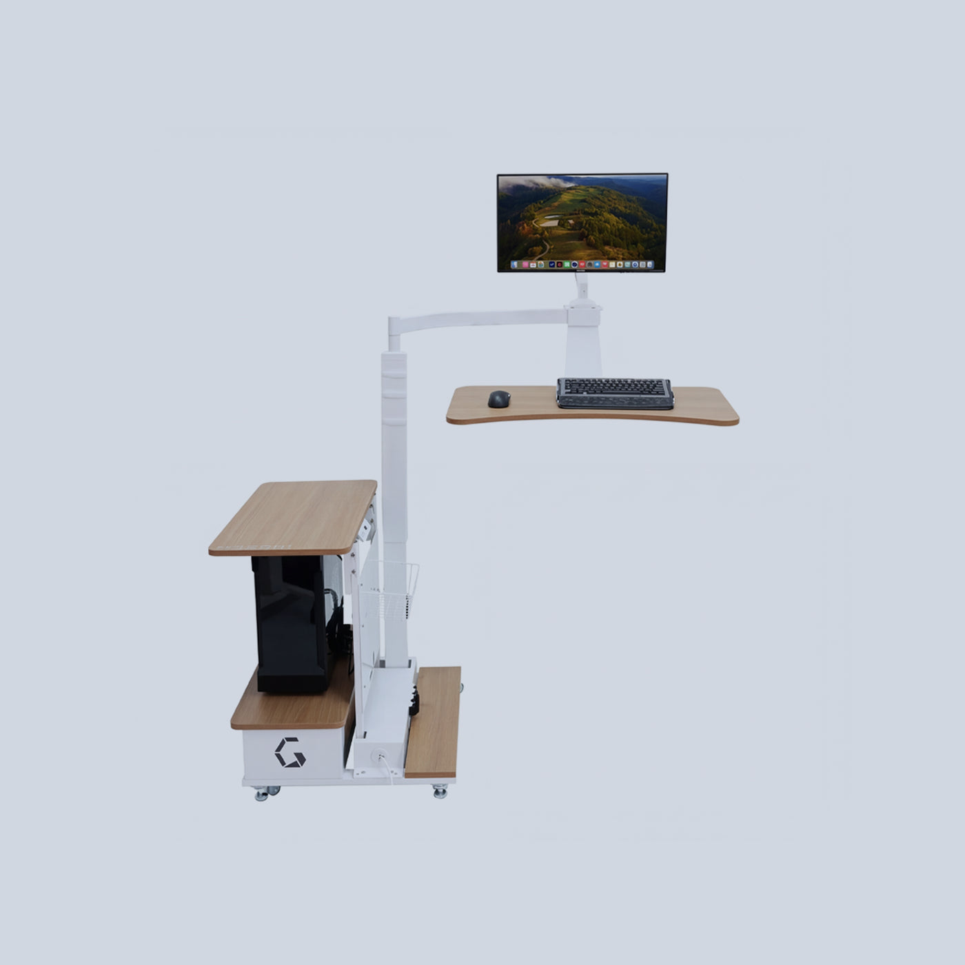 Ingrem Floating Table - Wood Grain White Left Rudder product photo