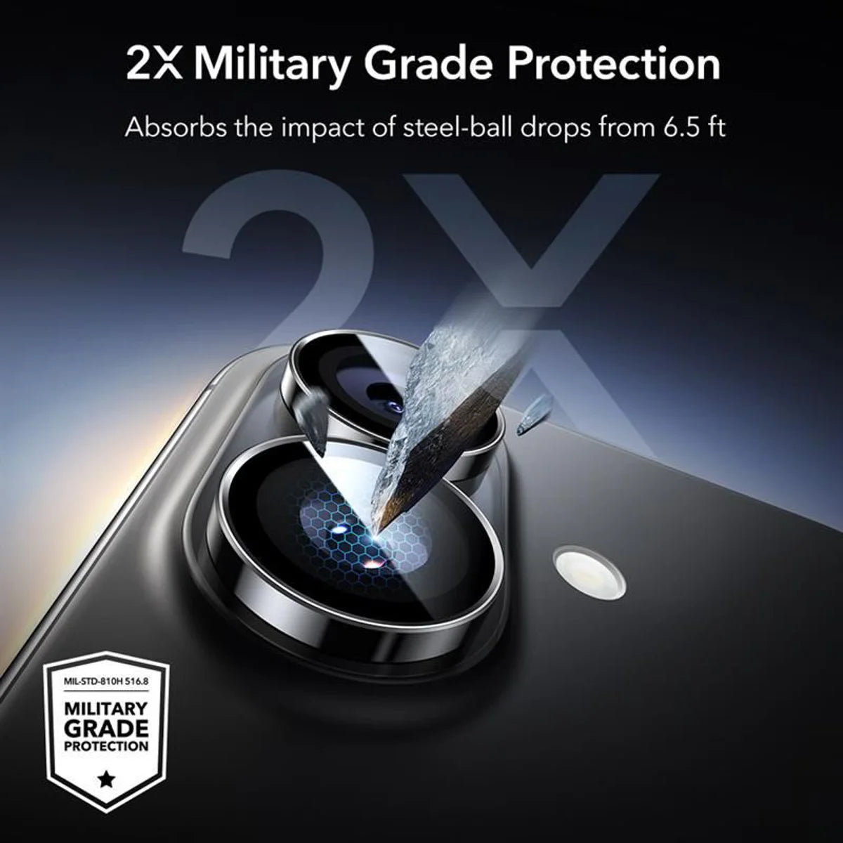 ⁦ESR Armorite Camera Lens Protector⁩ لـ ⁦iPhone 17/16/16 Plus -⁩ أسود