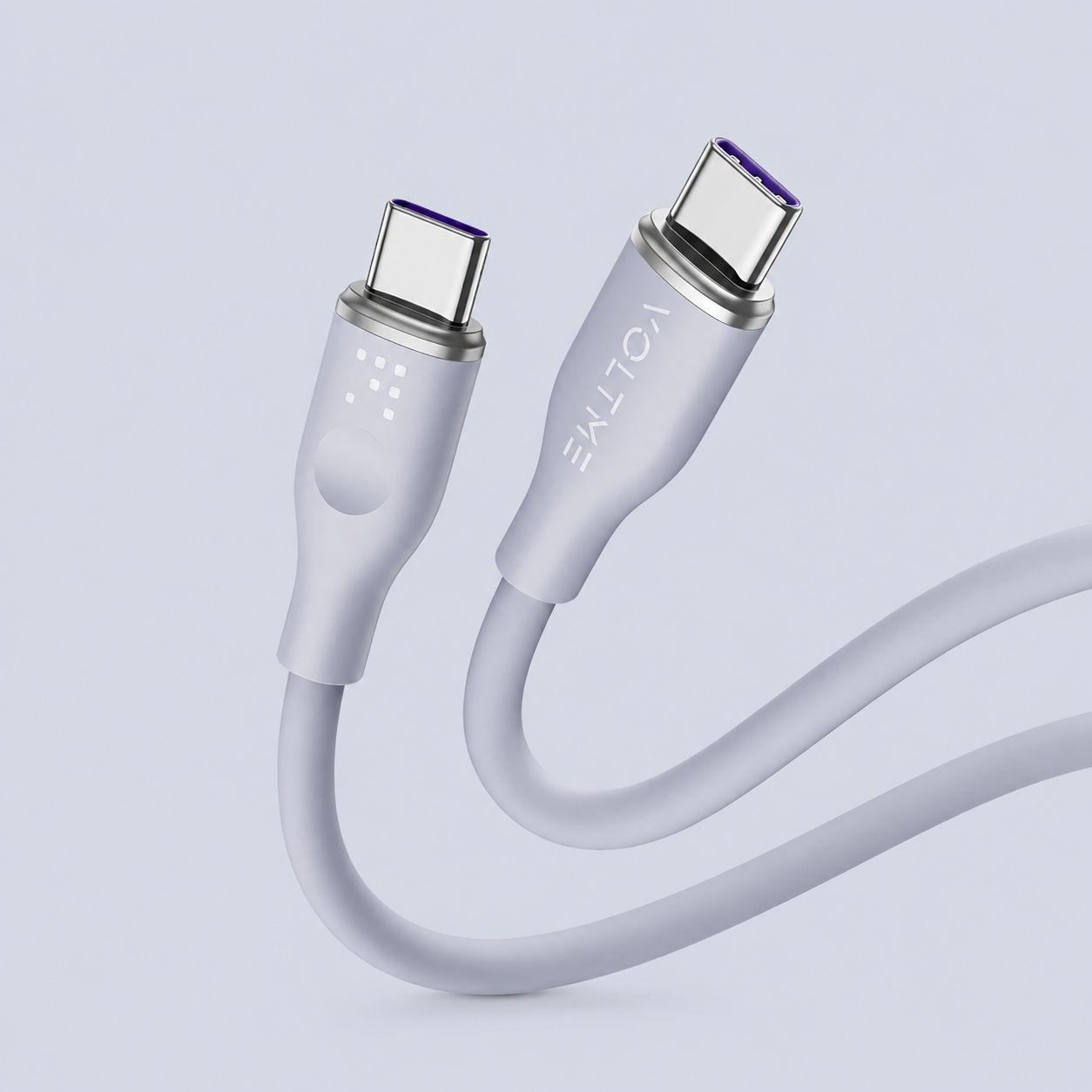 كابل ⁦Voltme PowerLink MOSS USB-C⁩ إلى ⁦USB-C - 100W - 1⁩م - رمادي