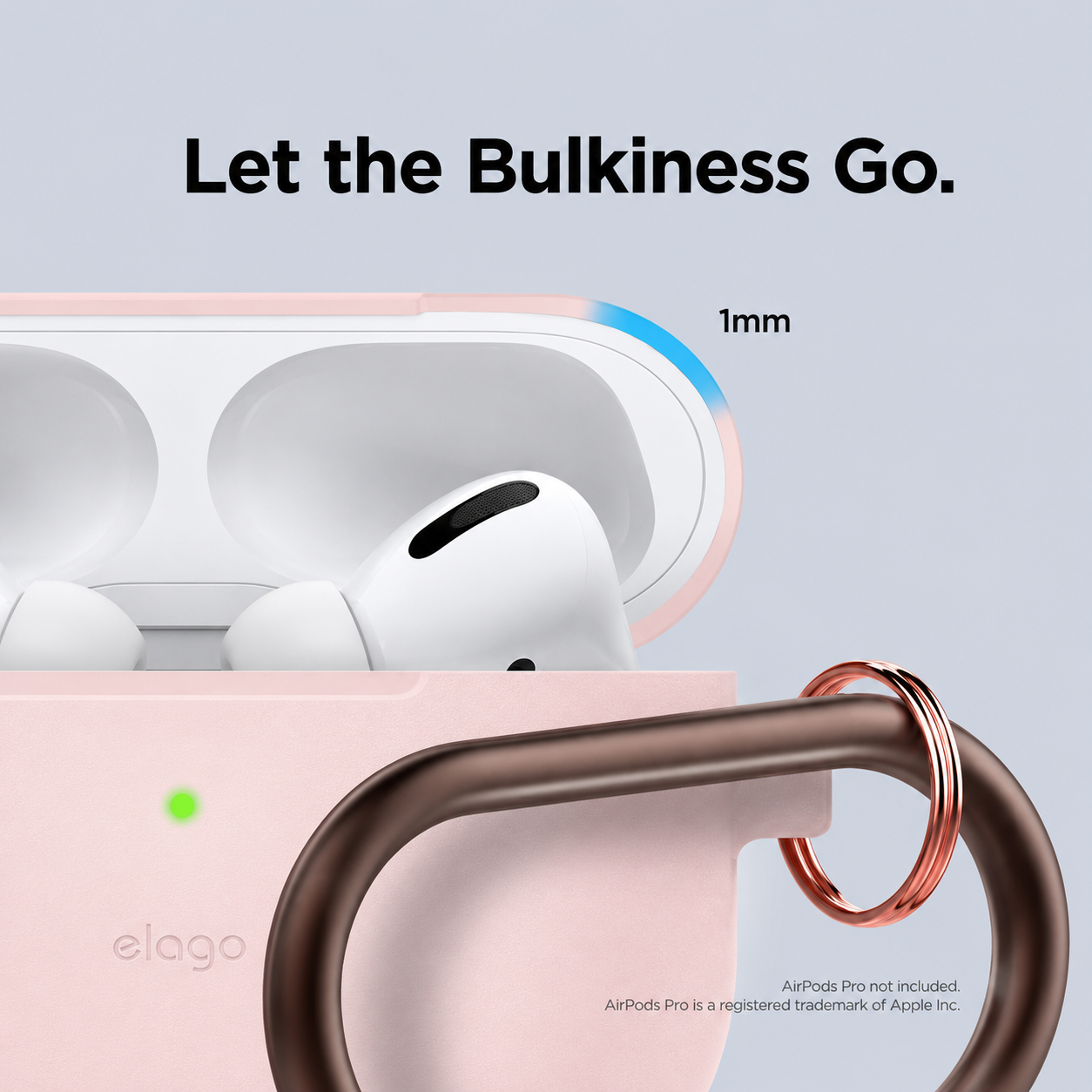 حافظة ⁦Elago AirPods Pro Slim Hang⁩ باللون الوردي المحبوب