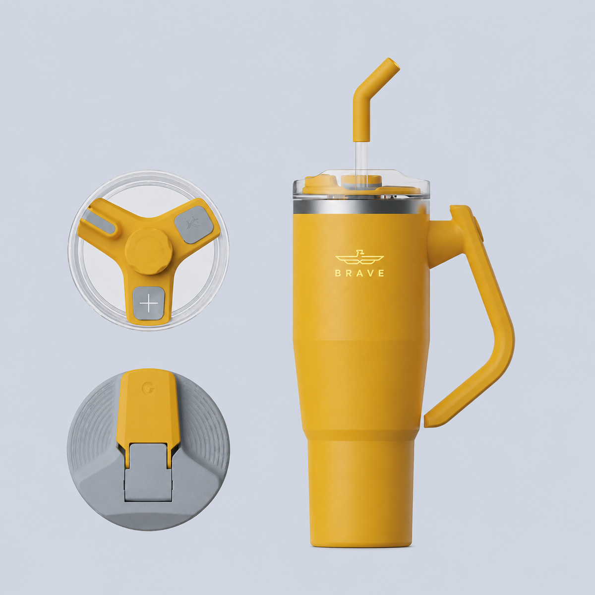 🎁 Brave Temp Guard Vacuum Insulated Travel Mug 1200mL - Yellow (100% off)