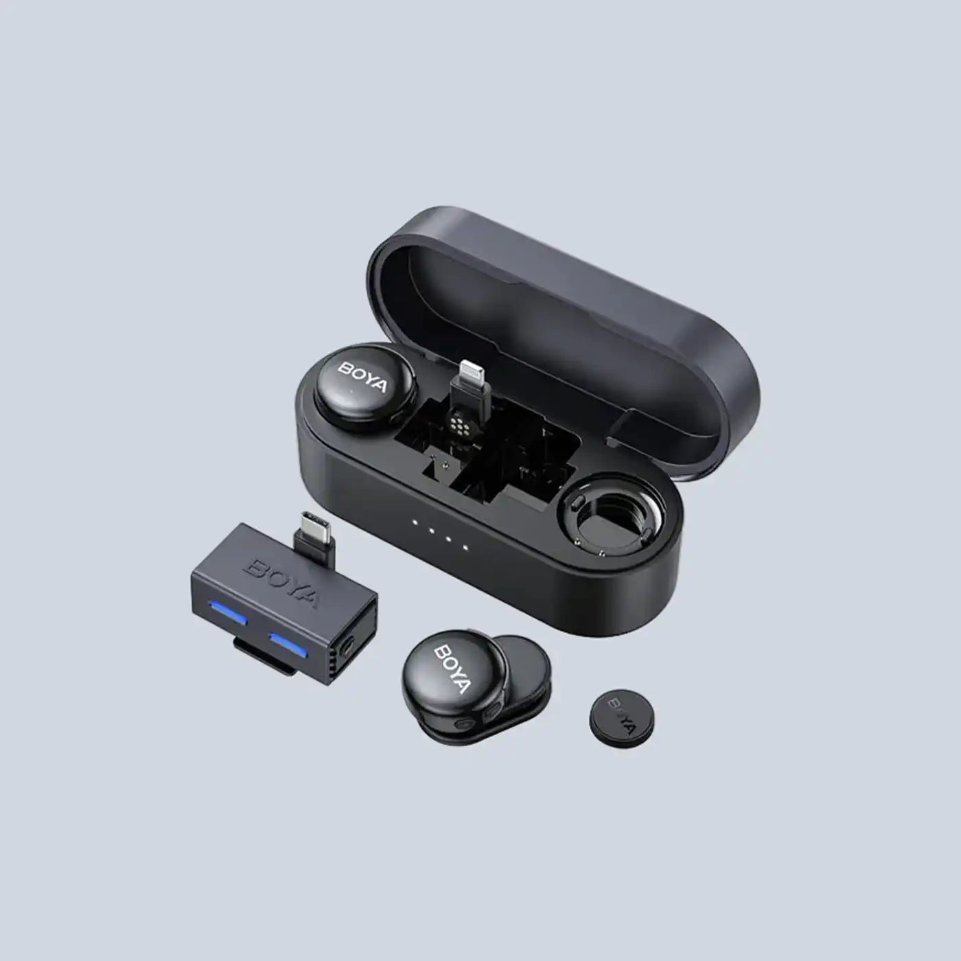 ⁦BOYA BOYALINK 3⁩ ميكروفون لاسلكي مدعوم بالذكاء الاصطناعي (⁦USB-C / Lightning)⁩