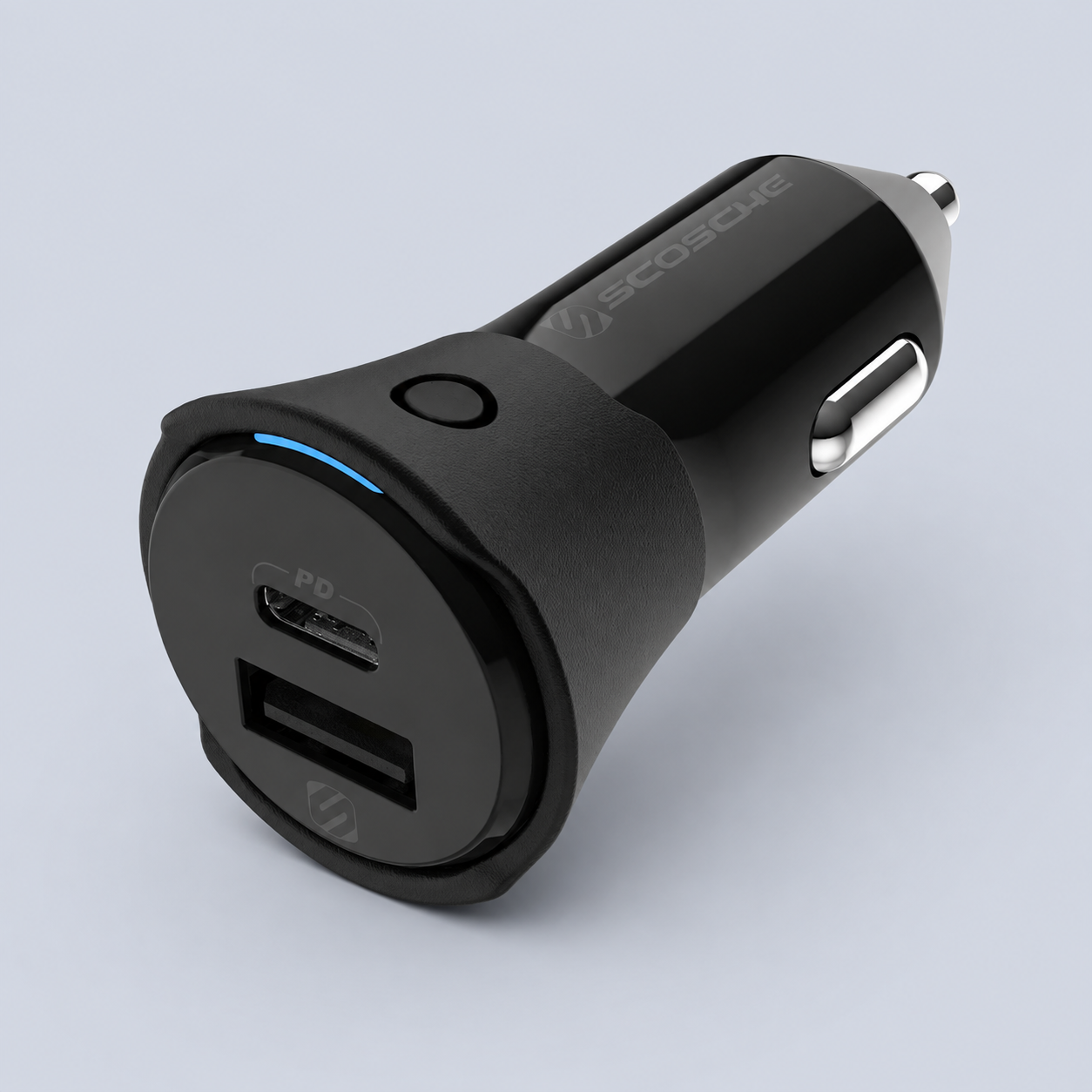 ⁦Scosche Charge 32W Dual-Port Car Charger and Locator - Black⁩