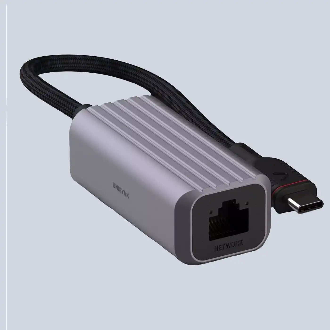 محول ⁦Unisynk USB-C⁩ إلى شبكة – رمادي