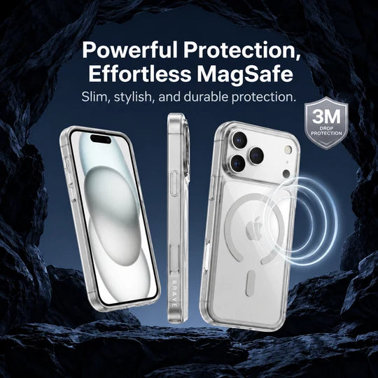 Brave Guard IPhone 18 Pro Dark Protective Case With MagSafe  - Clear
