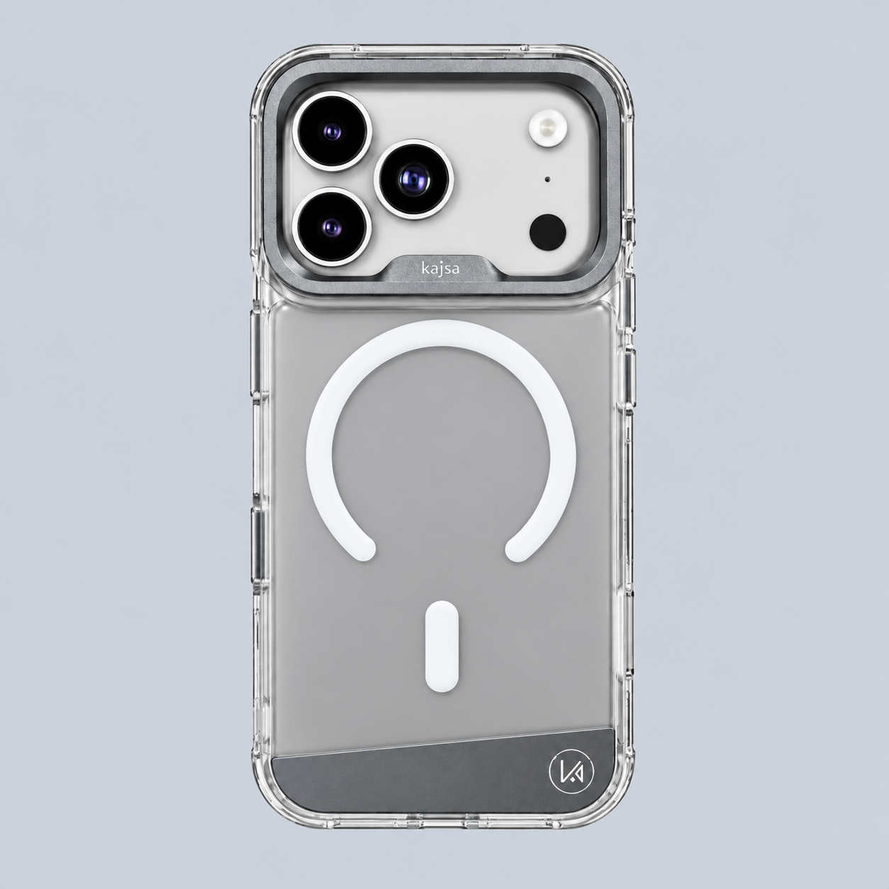 غطاء خلفي من كاجسا لهاتف ⁦iPhone 18/17 Pro⁩ مصنوع من الجلد الصناعي - حلقة