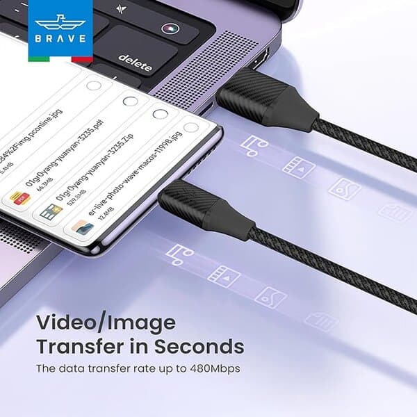 Brave USB to C Fast Charging Data Cable product image