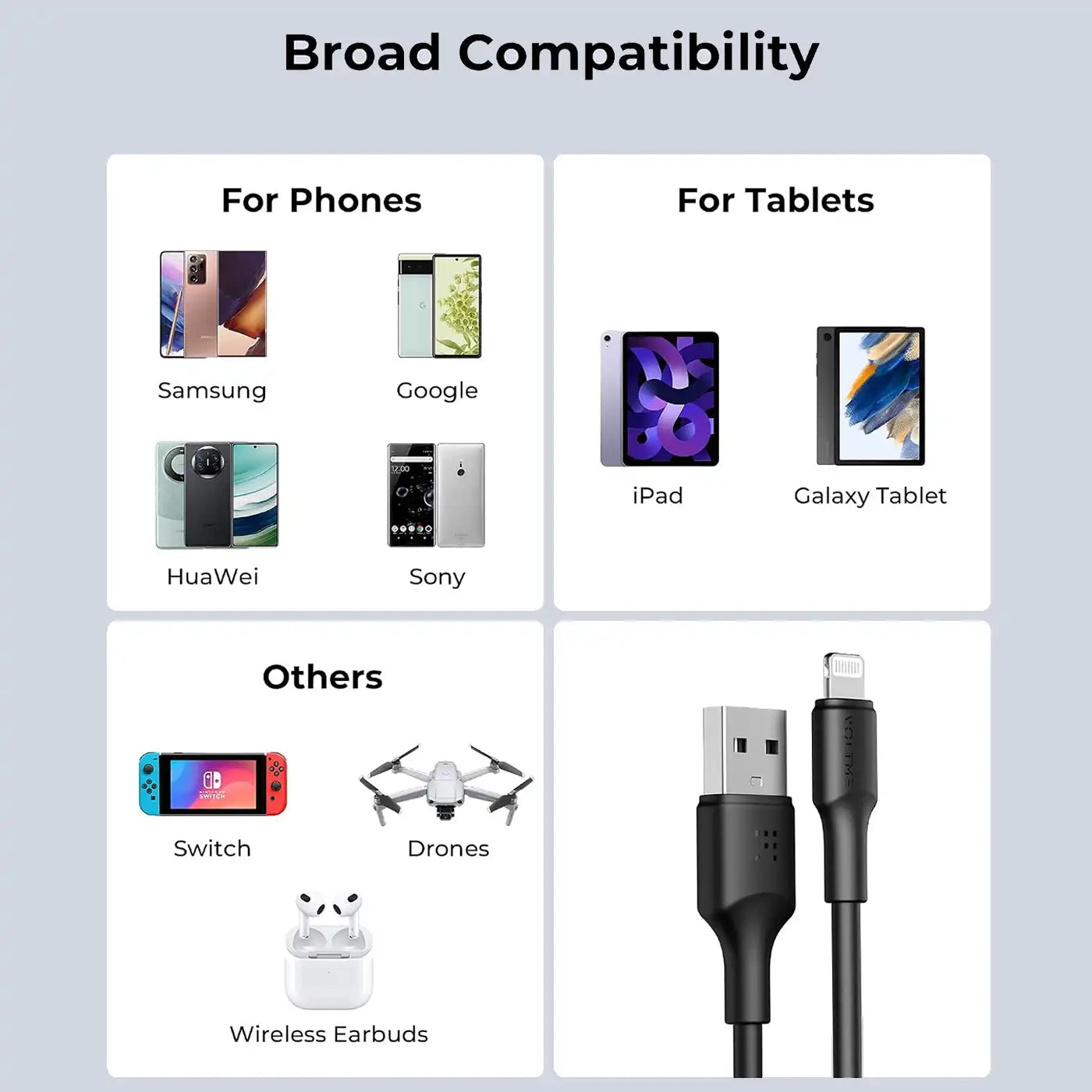 Voltme Powerlink EDC Series USB-A to Lightning Cable -  1.2M - Black