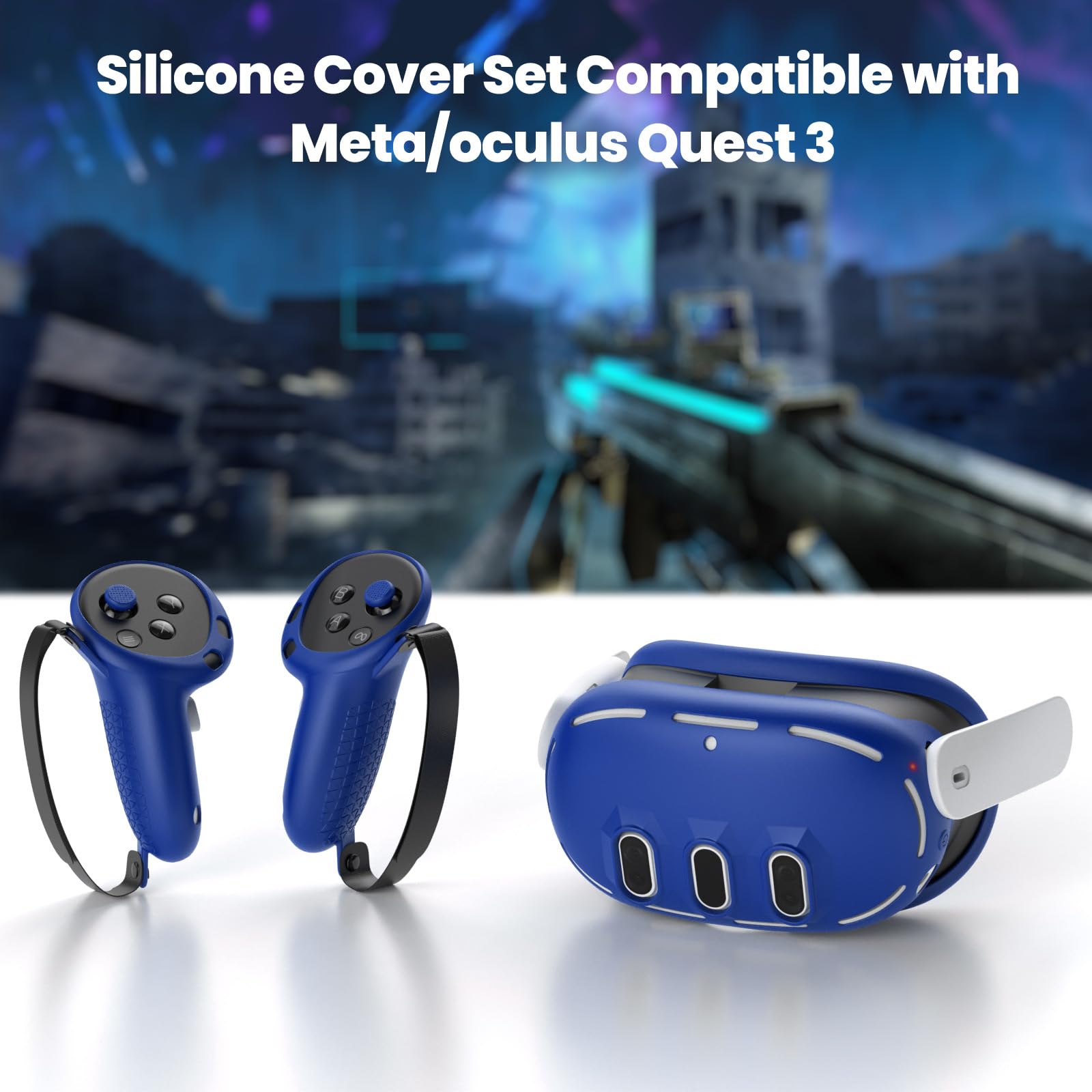 Silicone Kit for Meta Quest 3 with PP bag - Blue product image
