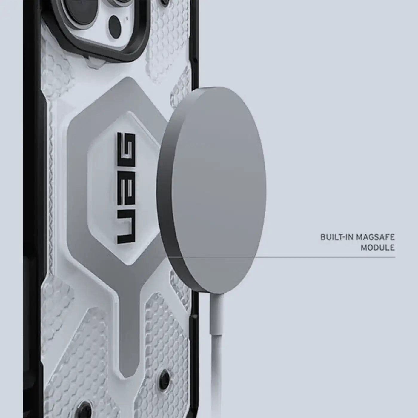 UAG iPhone 16 Pro (6.3") Pathfinder Clear MagSafe  Rugged Case - Ice/Silver