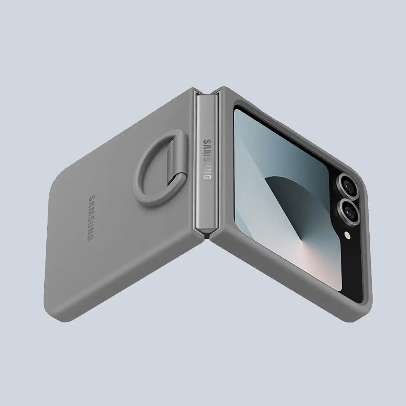 Samsung Grey Silicone Case with Ring - For Samsung Galaxy Z Flip 6