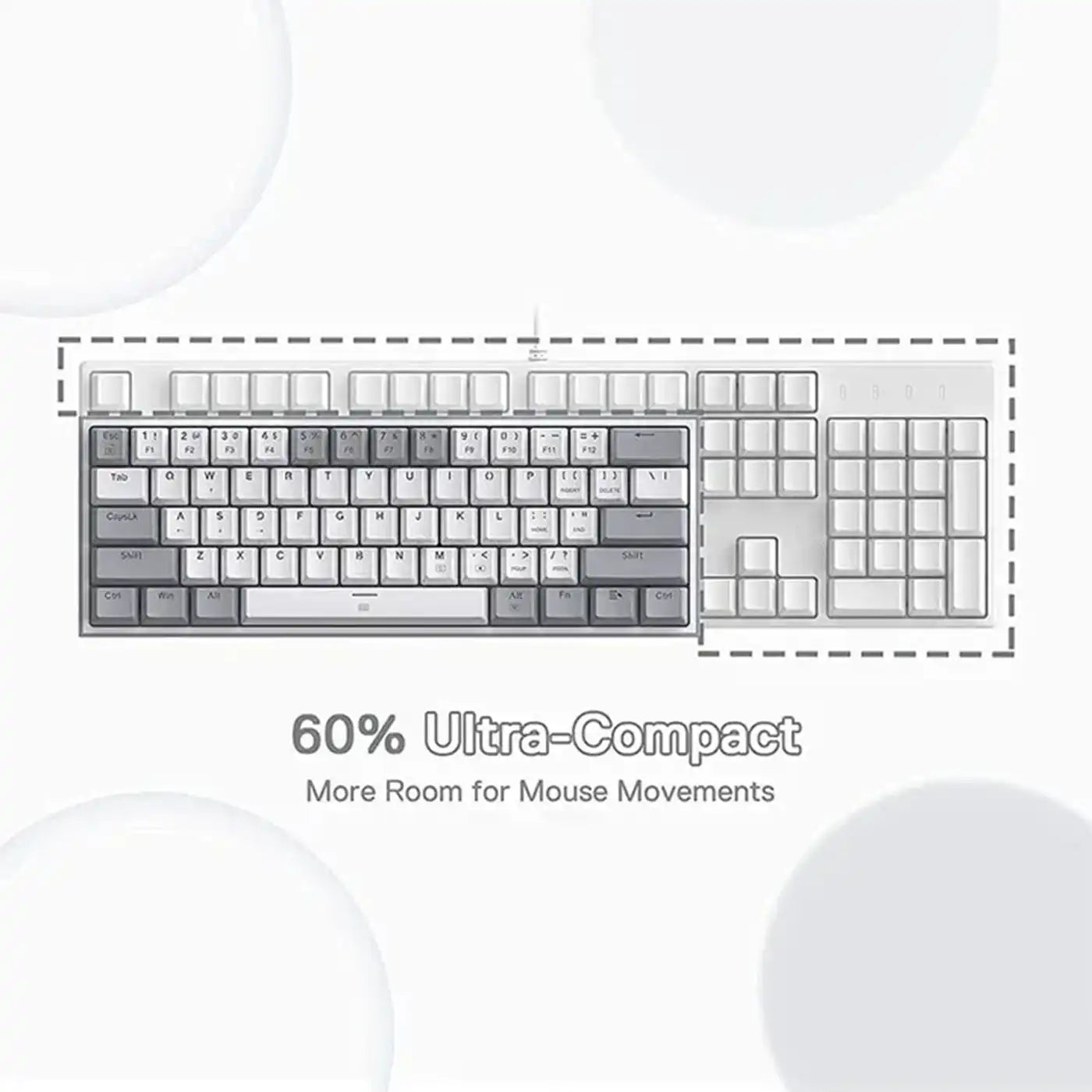 Fizz Rgb Wired Mechanical Gaming Keyboard - White/grey (Dust-proof Red) (English&arabic)